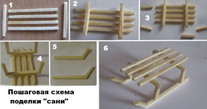 Как сделать санки из спичек